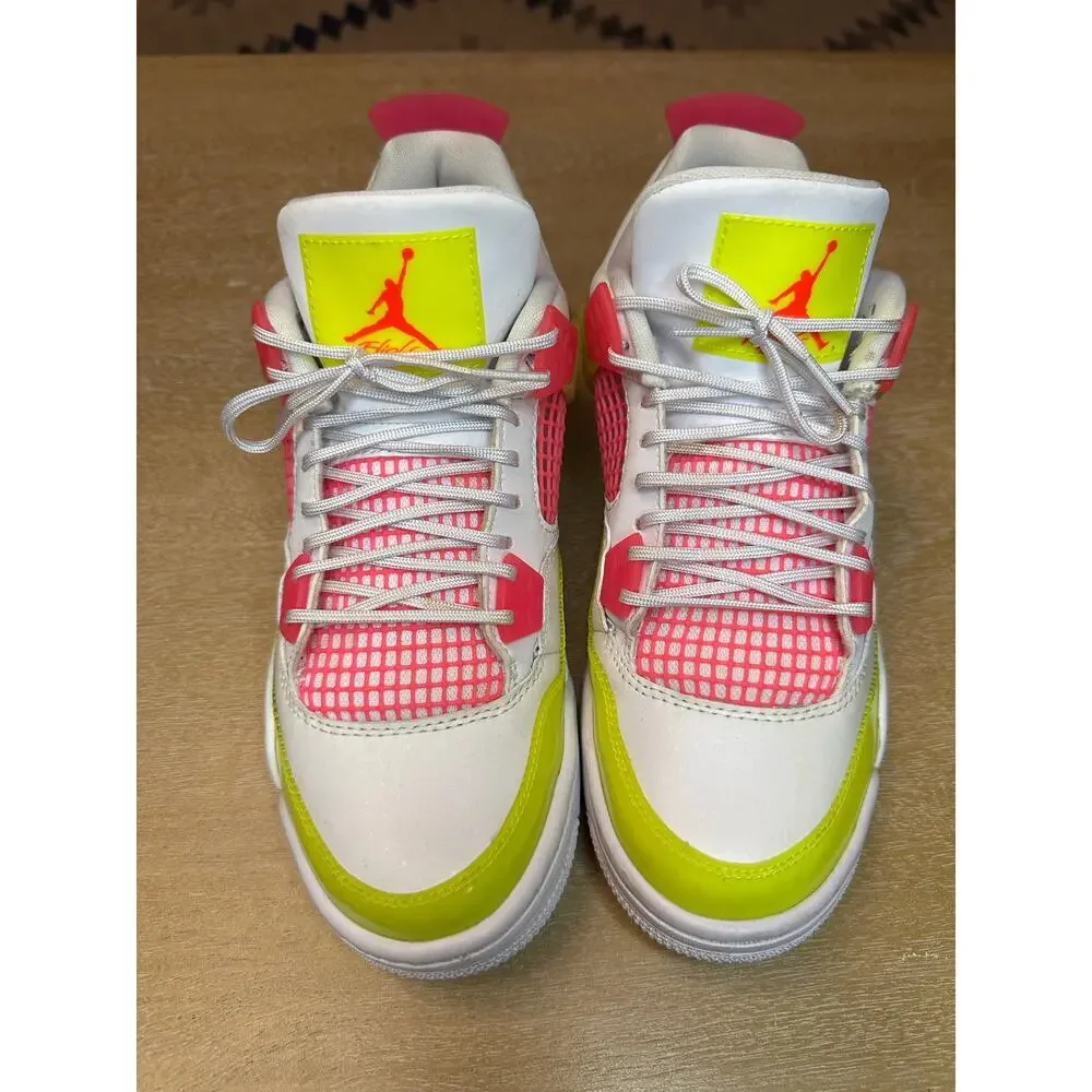 Jordan Women's Athletic Shoes White Pink Neon Yellow
